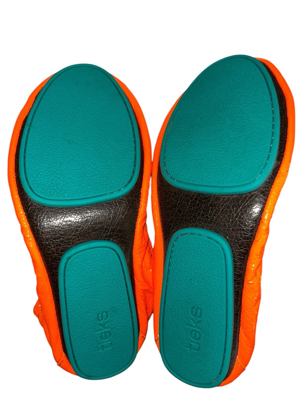 Tieks By Gavrieli Outrageous Orange Patent Leather Ballet Flats Shoes Size 7 - Picture 8 of 9